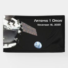 Artemis Orion Spacecraft Blauer Marmor Banner