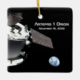 Artemis Orion Spacecraft Blauer Marmor Keramikornament