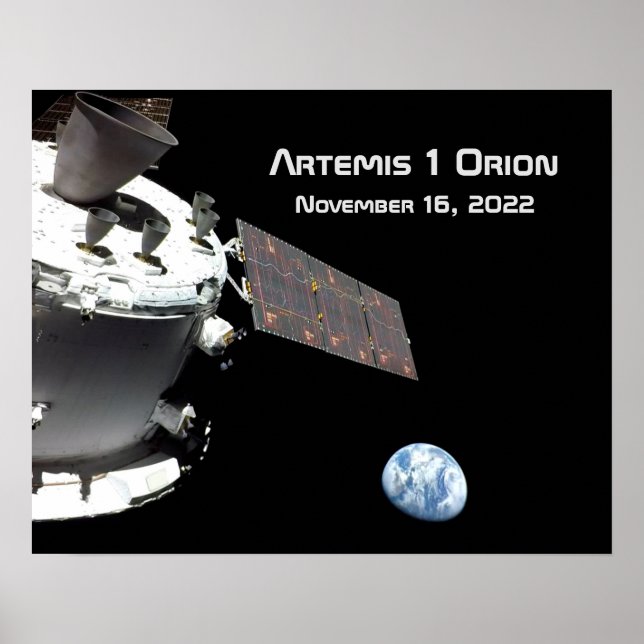 Artemis Orion Spacecraft Blauer Marmor Poster (Vorne)