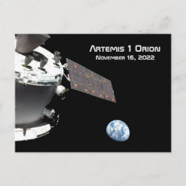 Artemis Orion Spacecraft Blauer Marmor Postkarte