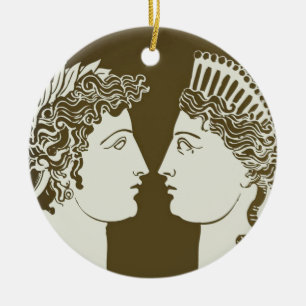 Artemis und Apollo Keramik Ornament
