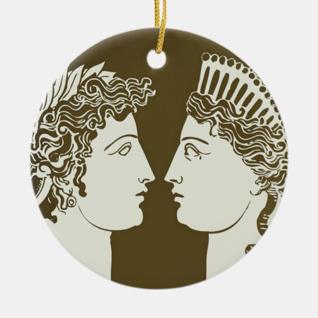 Artemis und Apollo Keramik Ornament (Vorne)