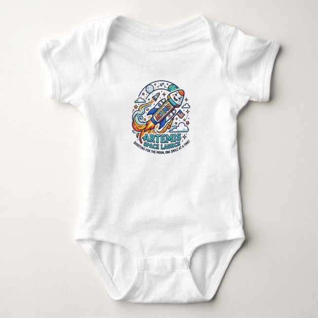 ARTEMIS-WELTRAUMSTART BABY STRAMPLER (Vorderseite)