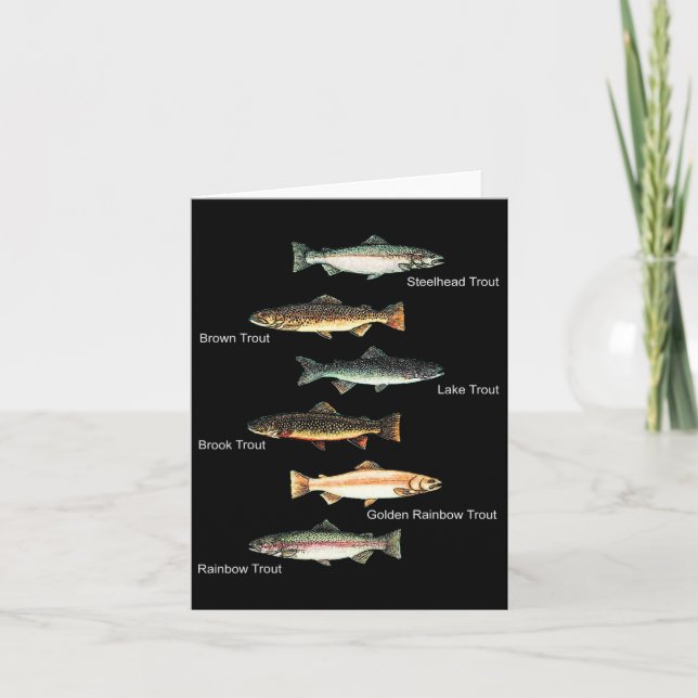 Arten der Aufbringung von Forellen Fisch Art Fisch Karte (Vorderseite)