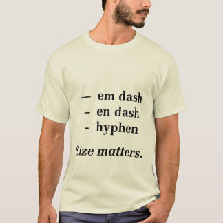 Arten der Schläge: Größenangelegenheiten T-Shirt