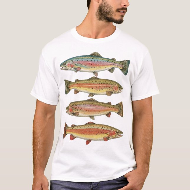Arten im Fluss: Regenbogenforelle T-Shirt (Vorderseite)