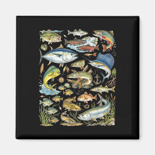 Arten Süßwasser Salzwasser Fischarten Angeln Magnet