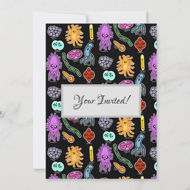Arten von Bakterien Einladung (Vorderseite)