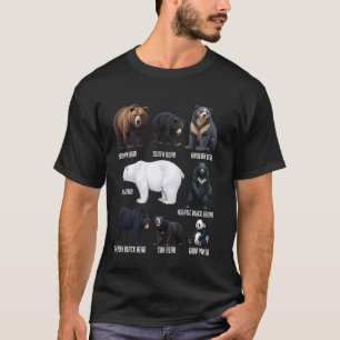 Arten von Bären Wildtier Tierliebhaber Natur Ausbe T-Shirt