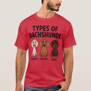 Arten von Dachshund Lustiger Wiener Wurst Hund Ret T-Shirt
