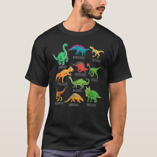 Arten von Dinosauriern A Z T-Shirt (Vorderseite)