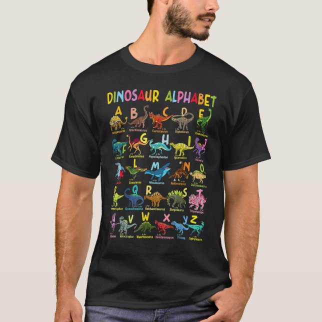 Arten von Dinosauriern A Z T-Shirt (Vorderseite)