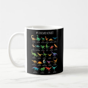 Arten von Dinosauriern Alphabet A-Z ABC Dino Ident Kaffeetasse