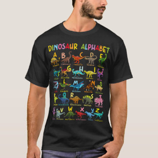Arten von Dinosauriern Alphabet A-Z ABC Dino Ident T-Shirt