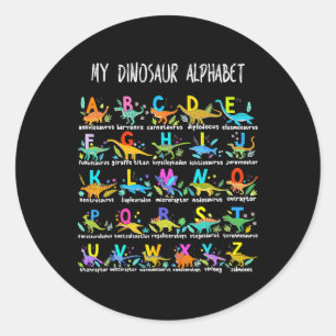 Arten Von Dinosauriern Alphabet Abc Byck Zur Schul Runder Aufkleber