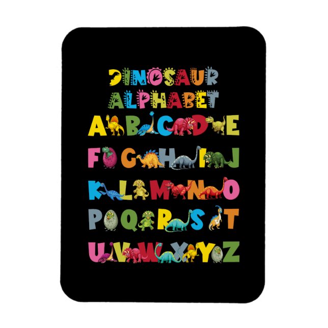 Arten von Dinosauriern Alphabet ABC Magnet (Vertikal)