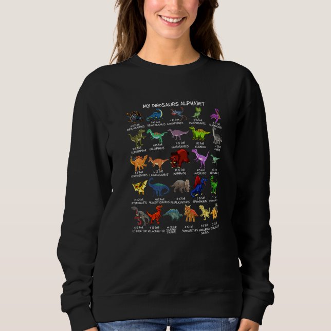 Arten Von Dinosauriern Dino Alphabet A Z Abc Sweatshirt (Vorderseite)