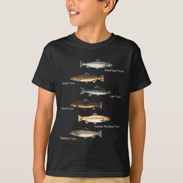 Arten von Forellenfischarten Sammlung Angeln  T-Shirt (Vorderseite)