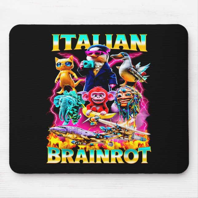 Arten von italienischen Brainrot-Meme-Charakter-Ha Mousepad (Vorne)