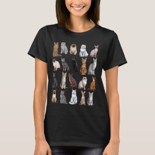 Arten von Katzen Bildungs-Katzenrassen-Diagramm-An T-Shirt