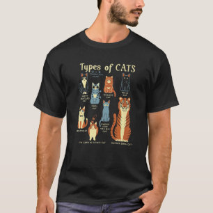Arten von Katzen Vergleich Katze Orange Katze Blau T-Shirt