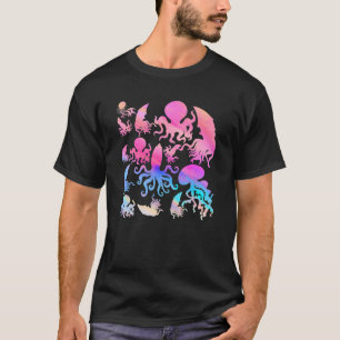 Arten von Octopus Tentacles Kraken Meeresbiologie  T-Shirt