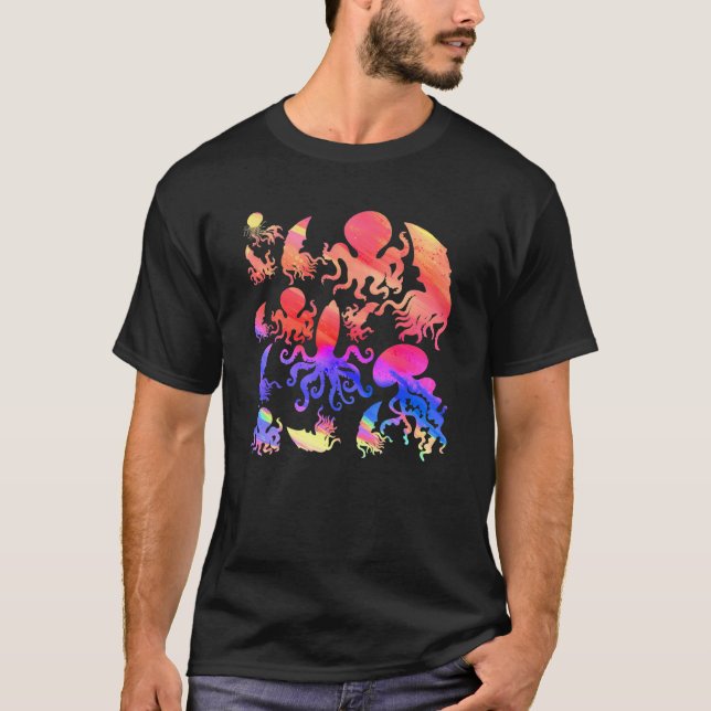 Arten von Octopus Tentacles Kraken Meeresbiologie  T-Shirt (Vorderseite)
