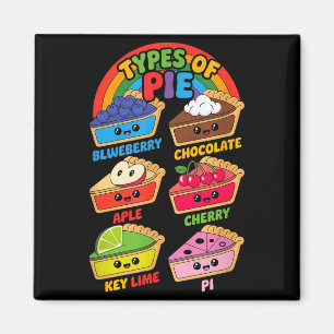 Arten von Pie Funny Pi Day Mathelehrer Geek 3.14 M Magnet