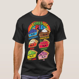 Arten von Pie Funny Pi Day Mathelehrer Geek 3.14 M T-Shirt