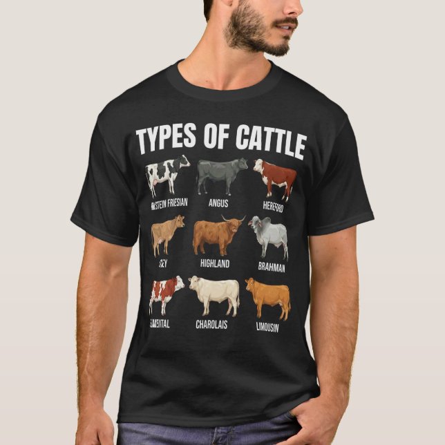 Arten von Rinderrassen Sammlung T-Shirt (Vorderseite)