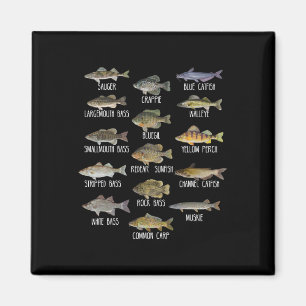 Arten von Süßwasserfischarten Biologie Fischerei Magnet