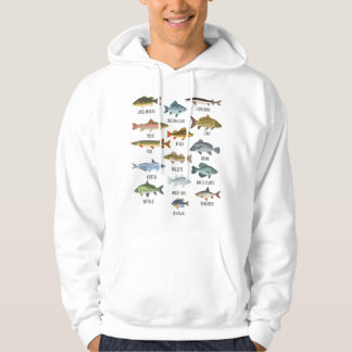Arten von Süßwasserfischen Angeln Hoodie
