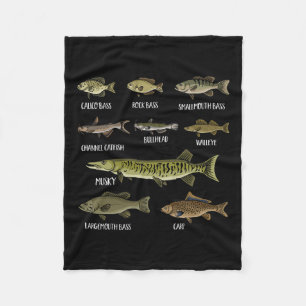 Arten von Süßwasserfischen Arten der Fischerei Fleecedecke