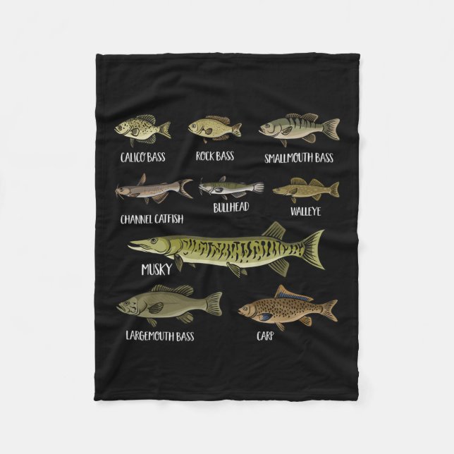 Arten von Süßwasserfischen Arten der Fischerei Fleecedecke (Vorderseite)