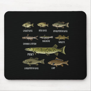 Arten von Süßwasserfischen Arten der Fischerei Mousepad