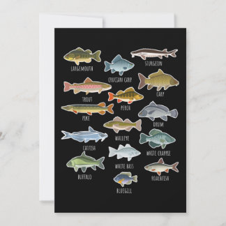Arten von Süßwasserfischen Einladung