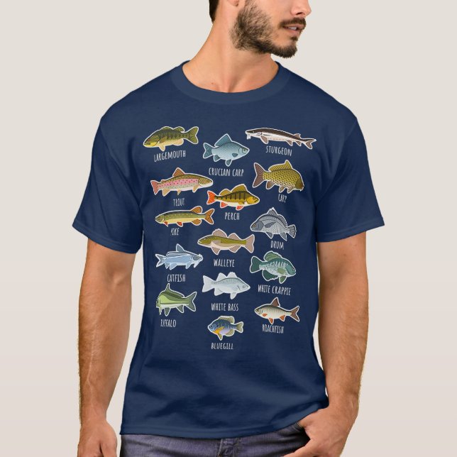 Arten von Süßwasserfischen T-Shirt (Vorderseite)