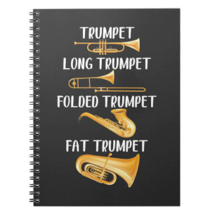 Arten von Trumpets Player Music Instrument Musiker Notizblock