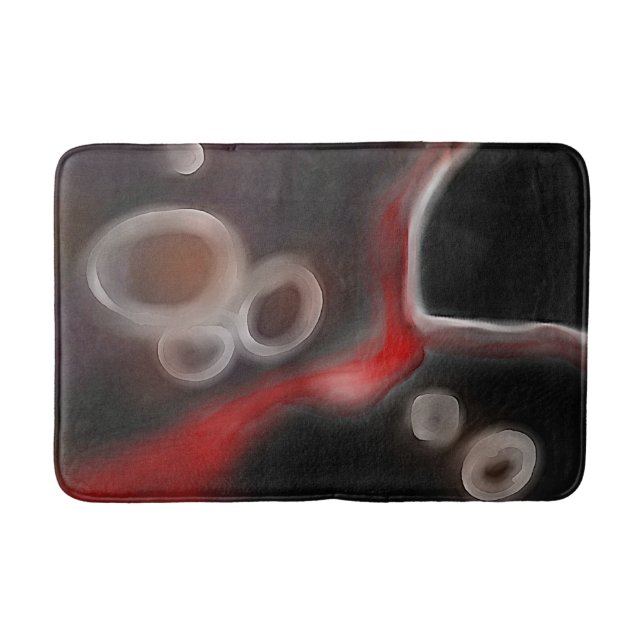 Arterielle Motive: Abstrakt Schwarz, Weiß und Rot Badematte (Vorderseite)