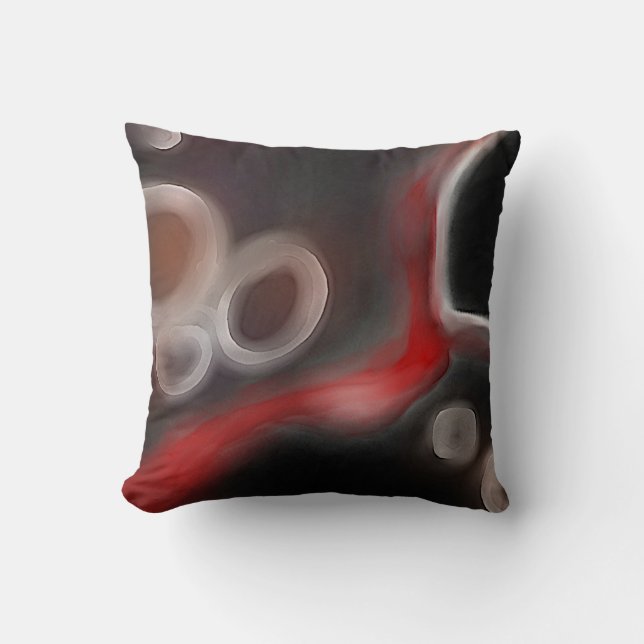 Arterielle Motive: Abstrakt Schwarz, Weiß und Rot Kissen (Vorderseite)