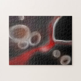 Arterielle Motive: Abstrakt Schwarz, Weiß und Rot Puzzle