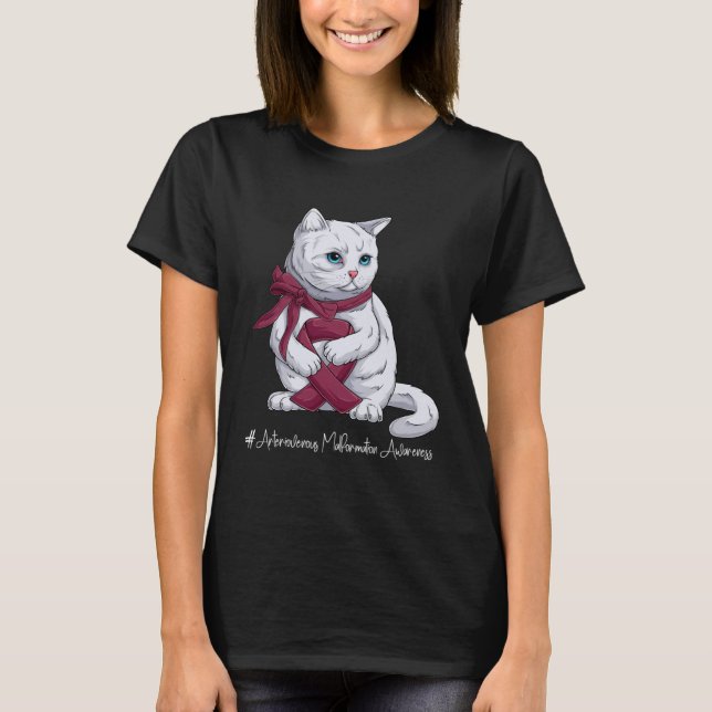 Arteriovenous Malformation Awareness Month Burgund T-Shirt (Vorderseite)