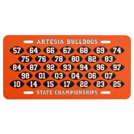 Artesia Bulldogs Football Champs License Plate US Nummernschild