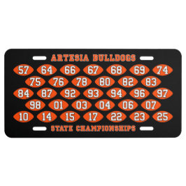 Artesia Bulldogs Football Champs License Plate US Nummernschild
