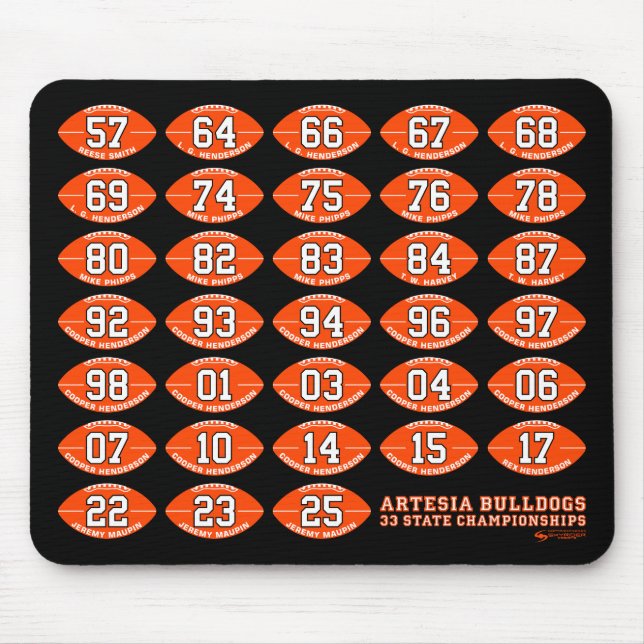Artesia Bulldogs Football State Champs Mousepad (Vorne)