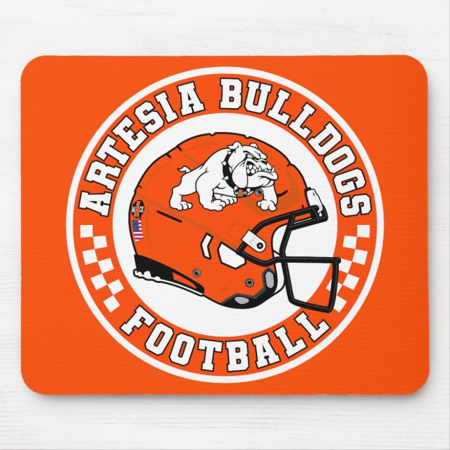 Artesia Bulldogs Helmet Roundel Mouse Pad Mousepad (Vorne)