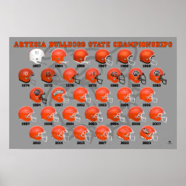 Artesia Bulldogs Staat Champs Helmet Poster