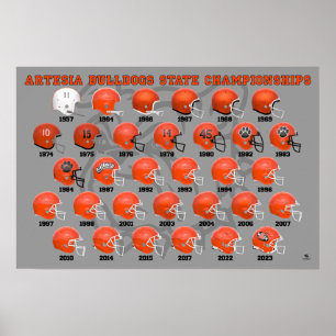 Artesia Bulldogs Staat Champs Helmet Poster