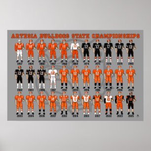 Artesia Bulldogs State-Championats-Uniform-Poster Poster