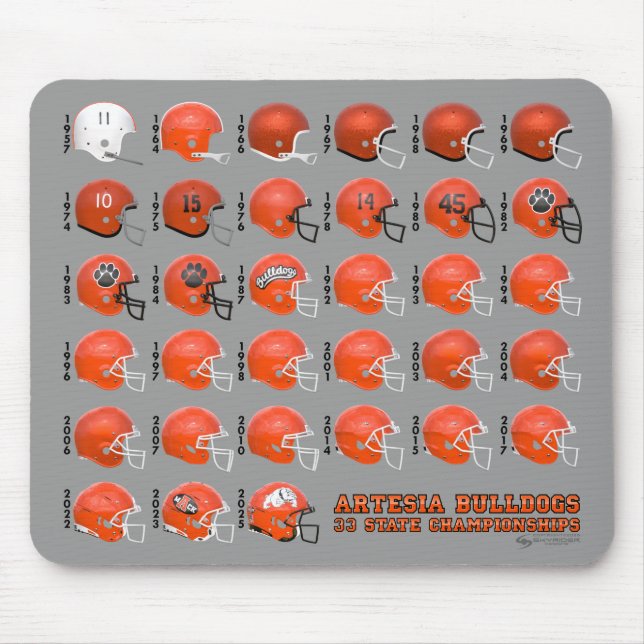 Artesia Bulldogs State Champs Helmet Mousepad (Vorne)